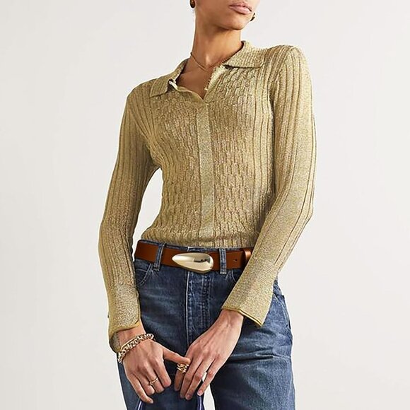 Women Leather Belt Synthetic Brown 35-39L Gold Buckle Casual Formal Accessory - Picture 5 of 6